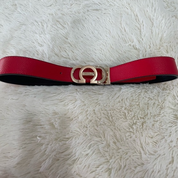 Salvatore Ferragamo Red Belt with Gold Accent main image 2
